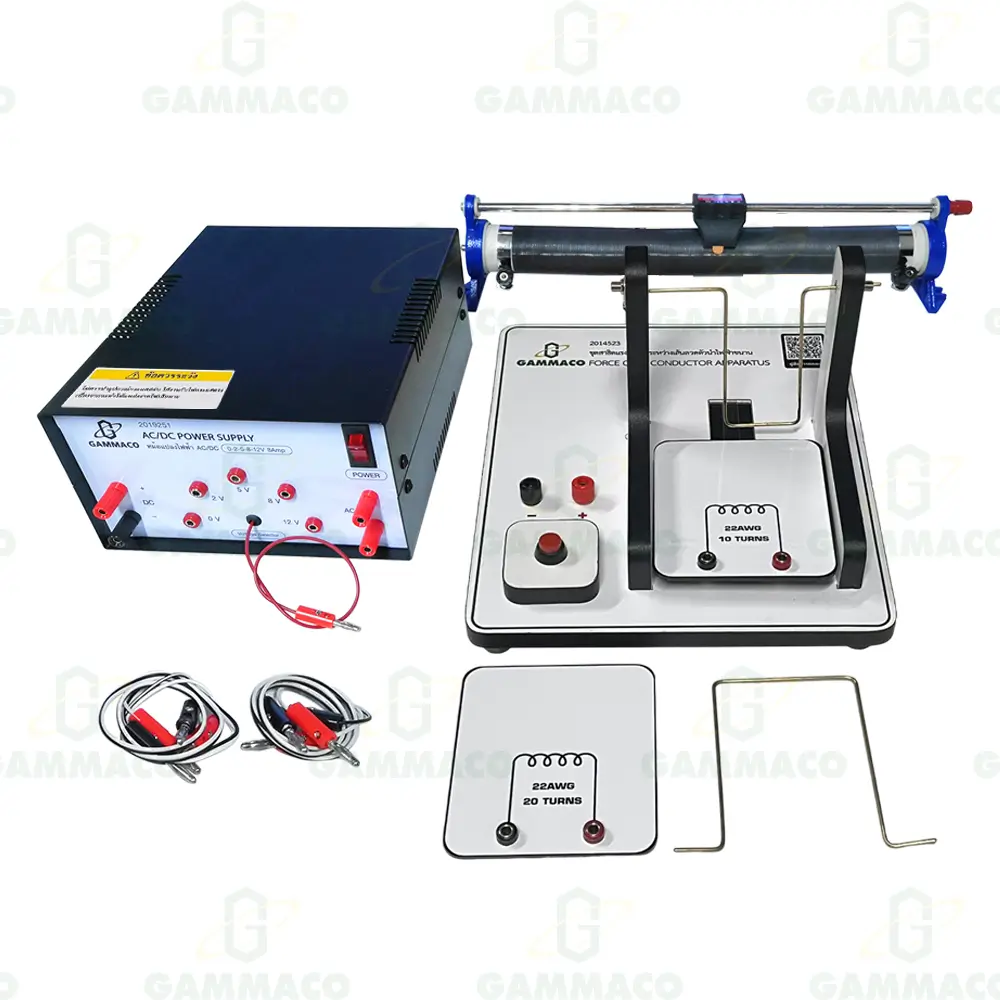 ชุดสาธิตแรงกระทำระหว่างเส้นลวดตัวนำไฟฟ้าขนาน (อุปกรณ์พร้อมทดลอง)