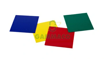 Translucent plastic 10x10 cm. (red, green, blue, yellow)