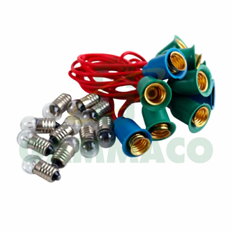 หลอดไฟ 6 โวลท์ พร้อมขั้ว (10 อันต่อชุด) 