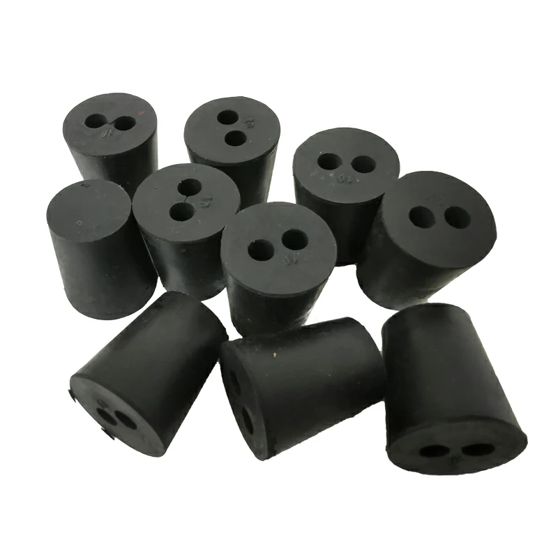 Rubber Stopper No.10, 2 holes (10 pcs./set)