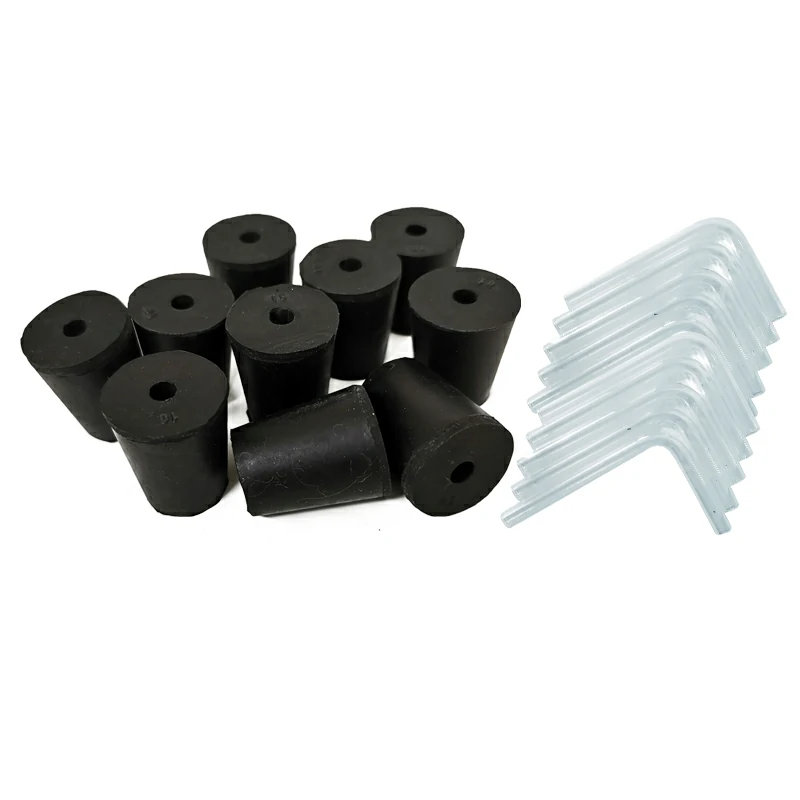 Rubber Stopper No.10, 1 hole, with L tube (10 pcs./set)