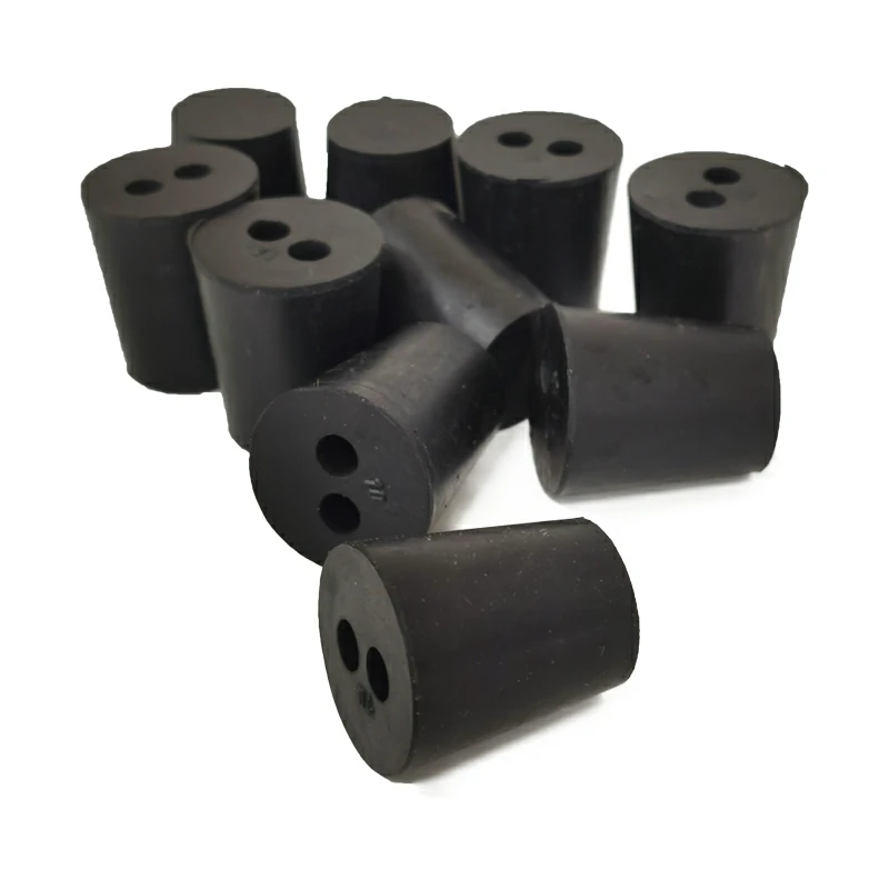  Rubber Stopper No.10, 2 holes, with L tube (10 pcs./set)