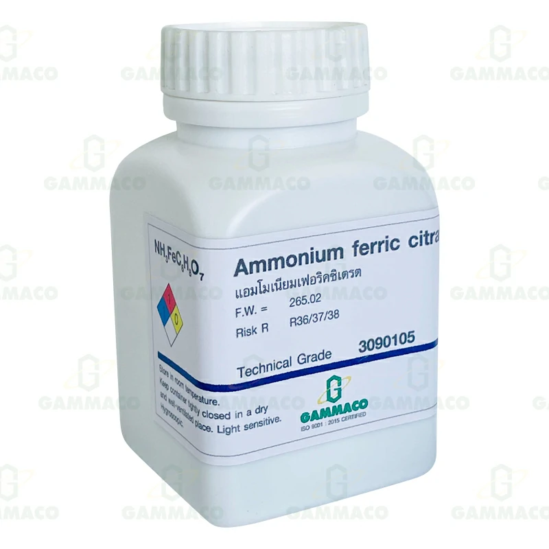 NH<sub>3</sub>FeC<sub>6</sub>H<sub>8</sub>O<sub>7</sub> แอมโมเนียมเฟอริกซิเตรท 100 g.