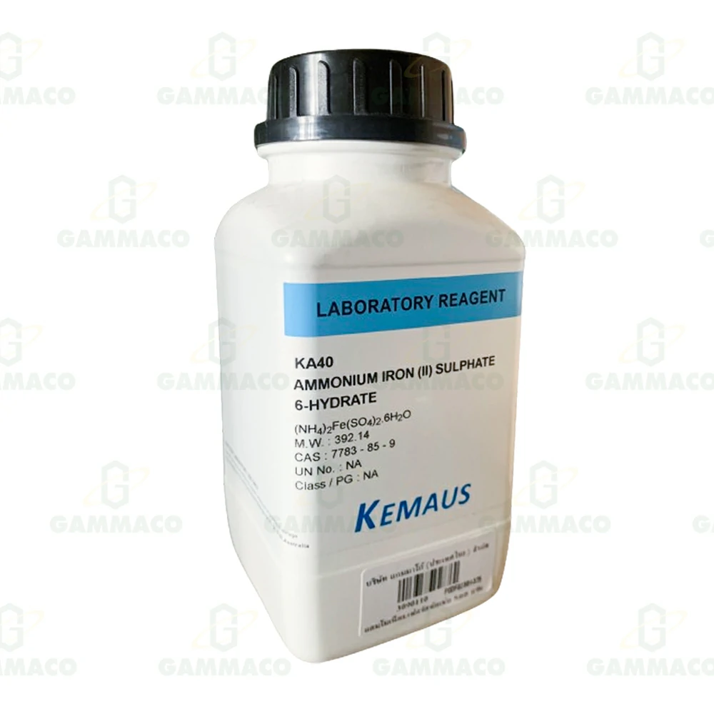 FeSO<sub>4</sub>.(NH<sub>4</sub>)SO<sub>2</sub>.6H<sub>2</sub>O  แอมโมเนียมเฟอรัสซัลเฟต 500 g.