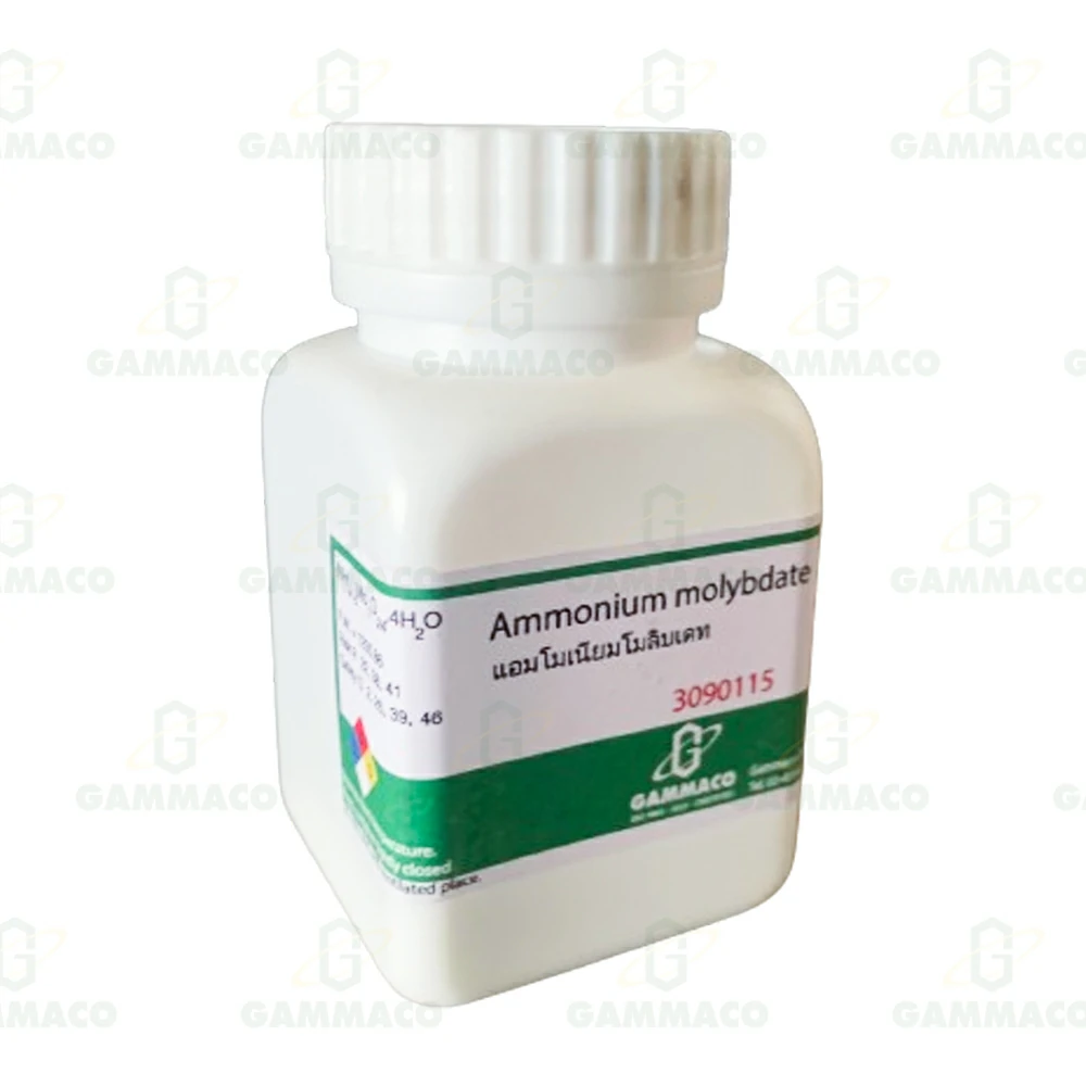 (NH<sub>4</sub>)<sub>6</sub>Mo7O<sub>24</sub>.4H<sub>2</sub>O แอมโมเนียมเฮปตะโมลิบเดต 50 g.