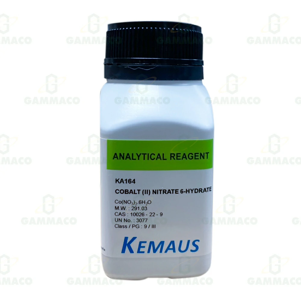 Co(NO<sub>3</sub>)<sub>2</sub>.6H<sub>2</sub>O โคบอลต์ (II) ไนเตรต 100 g.