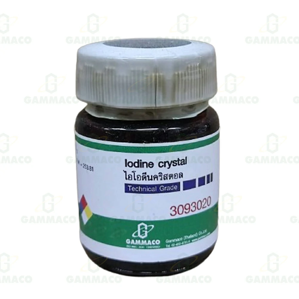 I<sub>2</sub> ไอโอดีนคริสตอล 50 กรัม (AR Grade)