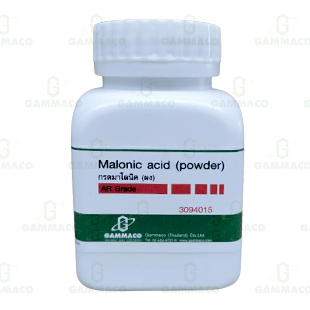 C<sub>3</sub>H<sub>4</sub>O<sub>4</sub> กรดมาโลนิก (ผง) 25 g.