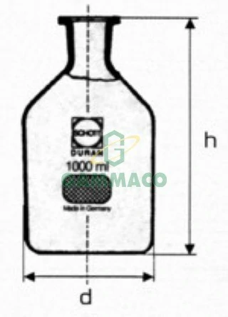 ขวดรีเอเจนท์ สีชาปากแคบ 1000 ซีซี