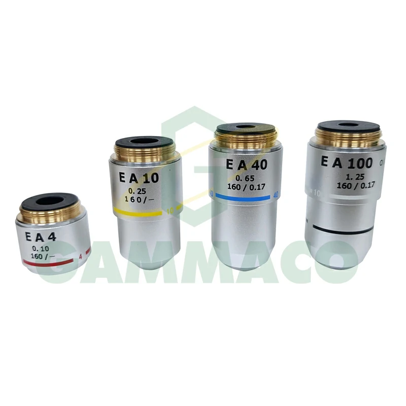 เลนส์วัตถุ Achromatic Parfocal 4X, 10X, 40X, 100X