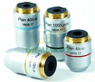 เลนส์วัตถุ Plan Achromatic 4X, 10X, 40X, 100X