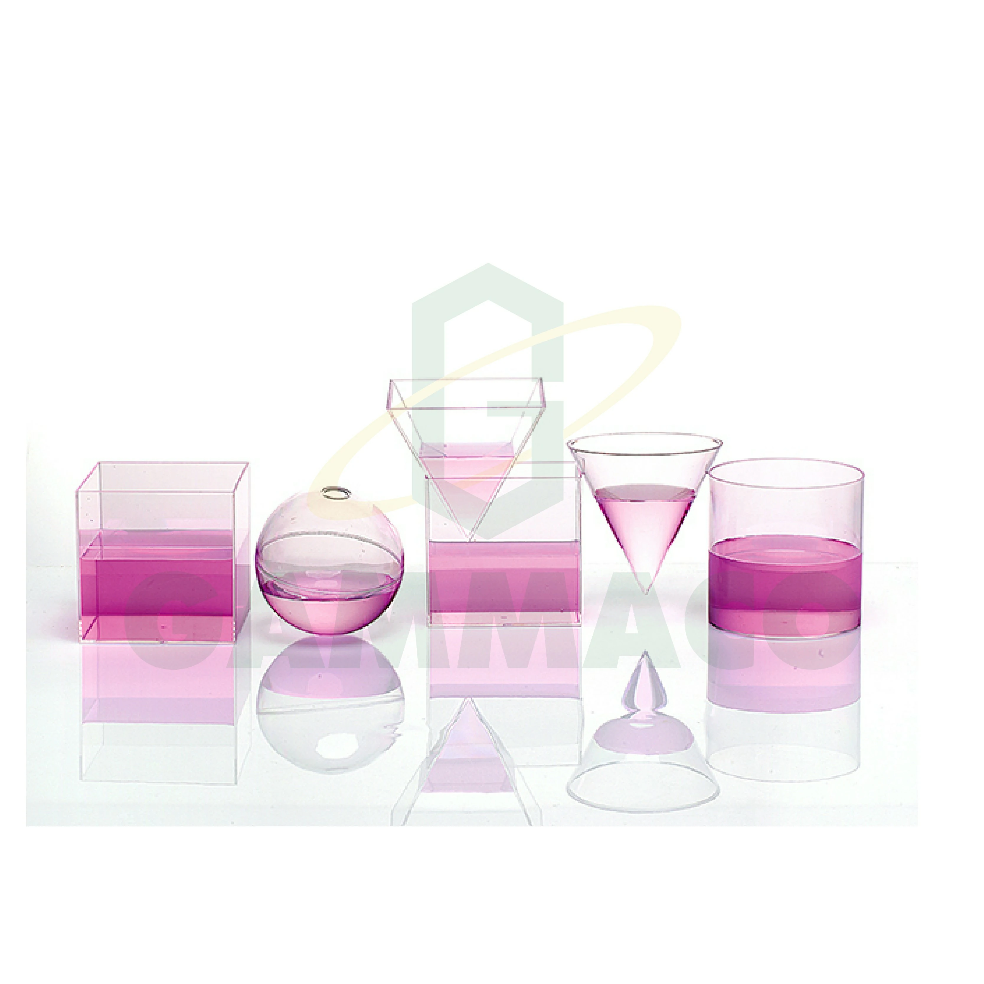 ชุดรูปเรขาคณิตสามมิติแบบกลวง (ใช้ตวงปริมาตรได้)