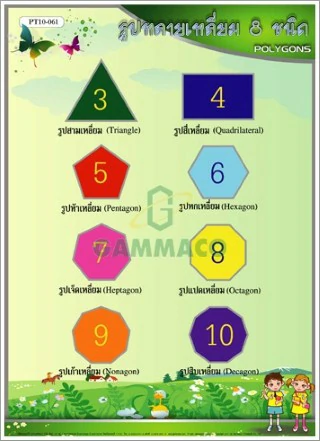 โปสเตอร์ไวนิลรูปหลายเหลี่ยม 8 ชนิด