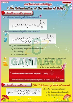 โปสเตอร์กลอสซี่เรื่องการวิเคราะห์ข้อมูลเบื้องต้น 1 (การวัดค่ากลางของข้อมูล)