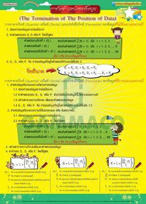 โปสเตอร์กลอสซี่เรื่องการวิเคราะห์ข้อมูลเบื้องต้น 4 (การวัดตำแหน่งของข้อมูล)