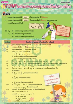 โปสเตอร์กลอสซี่ เรื่องลำดับอนันต์ 3 (การหาผลบวกของอนุกรมอนันต์เรขาคณิต)