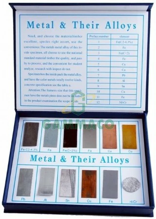 ตัวอย่างโลหะและโลหะผสม 12 ตัวอย่าง