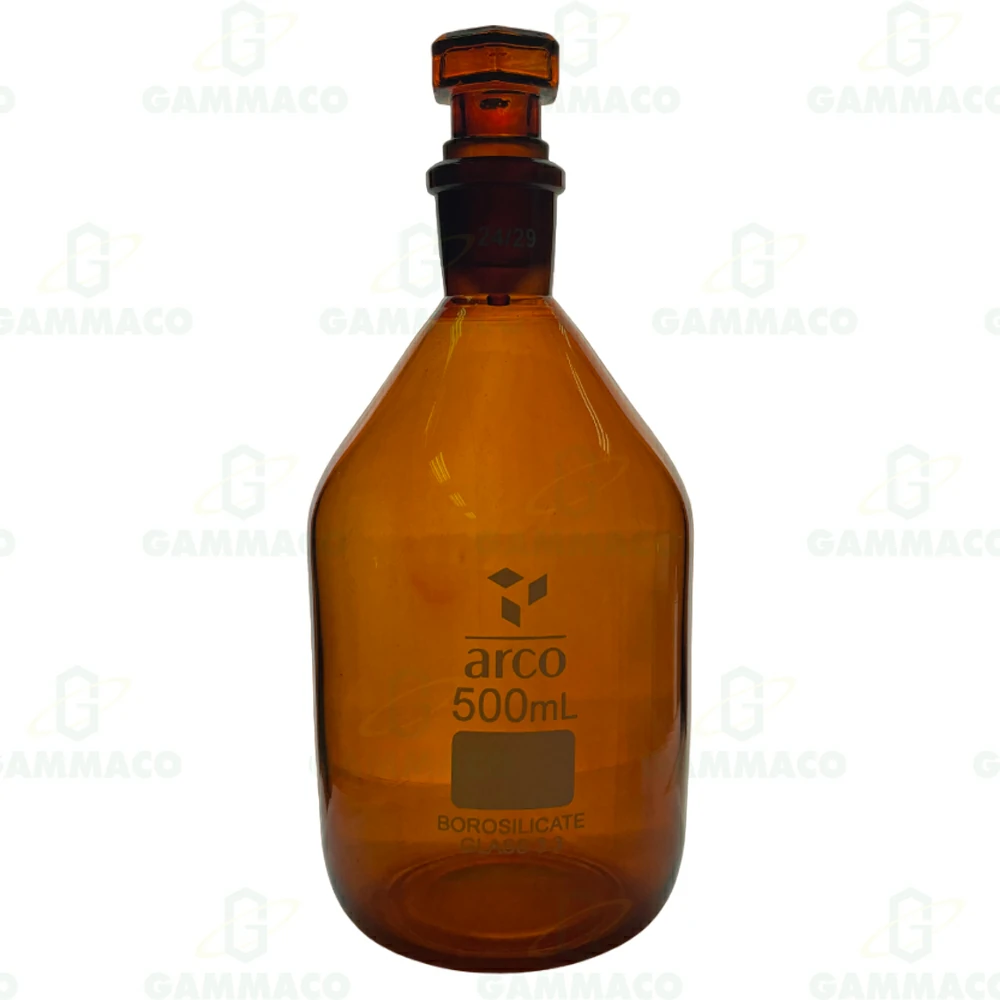 ขวดรีเอเจ้นสีชาปากกว้าง 500 มล.