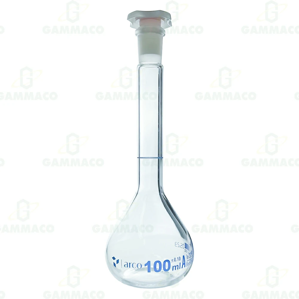 ขวดวัดปริมาตร 100 ซีซี จุกพลาสติก Class A