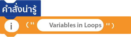 การเขียนโปรแกรมด้วย Python - Variables-in-Loops
